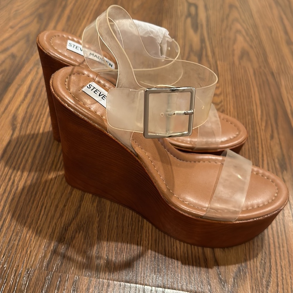 Steve Madden Clear Strap Wedges